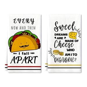 Hand Towels, 2pc, Funny Retro Songs Kitchen Dish Towels, 16" x 24"